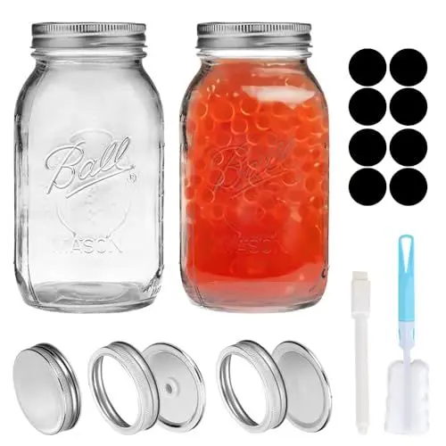 Produktbild: Svitzoot Einmachglas Kimchi 1L Fermentier Set Einmachgläser mit Deckel 1 Liter von Kimchi Sauerkraut container Mehrzweck Vorratsgläser mit Deckel 2 Set