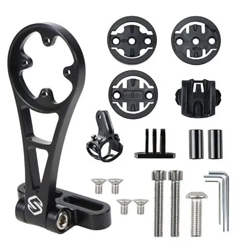 Produktbild: Svitzoot Fahrradcomputer Halterung Fahrrad Halterung für Gar min Wahoo Cateye Bryton GoPro Mountainbike Fahrradcomputer Halterung Fahrradcomputerhalter Schwarz ST-H22
