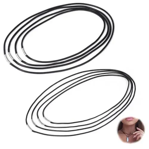 Produktbild: Svitzoot 8 Stück Lederband Halskette leder Halskette 2mm/ 3mm Damen Herren Kunstleder Halskette Schwarz