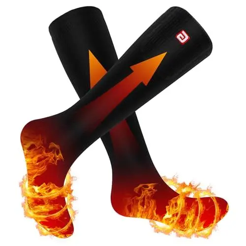 Produktbild: Svpro Beheizbare Socken Herren Damen,Beheizte Socken Elektrische Warme Socken Wiederaufladbare 4000mAh Batterie Heizsocken,Thermosocken Fußwärmer für Outdoor Reiten Camping Wandern Motorrad Skifahre