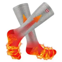 Produktbild: Svpro Wiederaufladbare Elektrische Beheizte Socken Batteriebetriebene Bequeme Thermosocken, Kälteschutz Thermische Socken Sport Outdoor Camping Wandern Warme Winter Socken Für Männer Frauen (Grau-19)