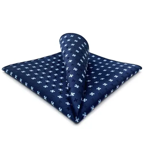 Produktbild: S&W SHLAX&WING Floral Blau Herren Einstecktücher Seide Handmade