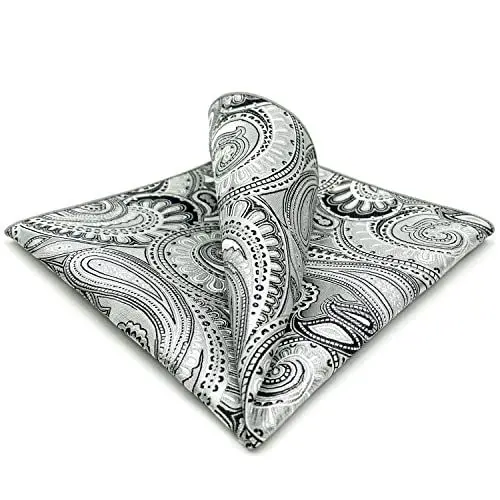 Produktbild: S&W SHLAX&WING Herren Einstecktücher 32cm Grau Paisley 32cm