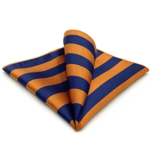 Produktbild: S&W SHLAX&WING Streifen Herren Einstecktücher Orange Blau Neu for Hochzeit Party Groß