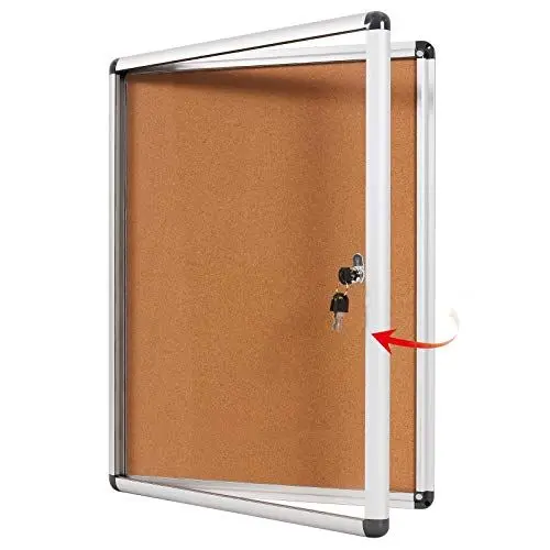 Produktbild: Swansea Schaukasten Innen 2 x A4, Korkrückwand, Abschließbar, Infokasten Korktafel mit Alu Rahmen, Schaukasten Wand 36 x 49 cm (BxH)
