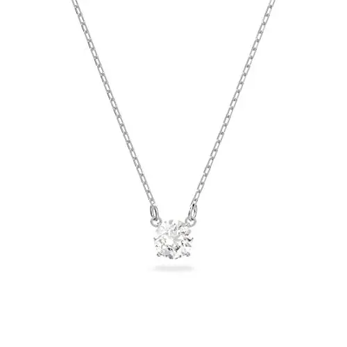 Produktbild: Swarovski Stilla Attract Halskette, Rundschliff, Weiß, Rhodiniert