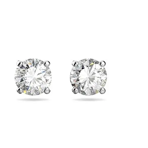 Produktbild: Swarovski Attract Ohrstecker, Rundschliff, Weiß, Rhodiniert