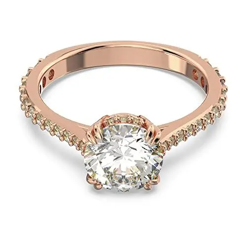 Produktbild: Swarovski Stilla Cocktailring, Rosé Vergoldeter Damenring mit Strahlenden Swarovski Kristallen