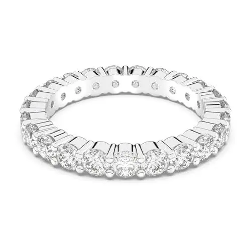Produktbild: Swarovski Damen-Ring Platiniert Kristall transparent Rundschliff 49