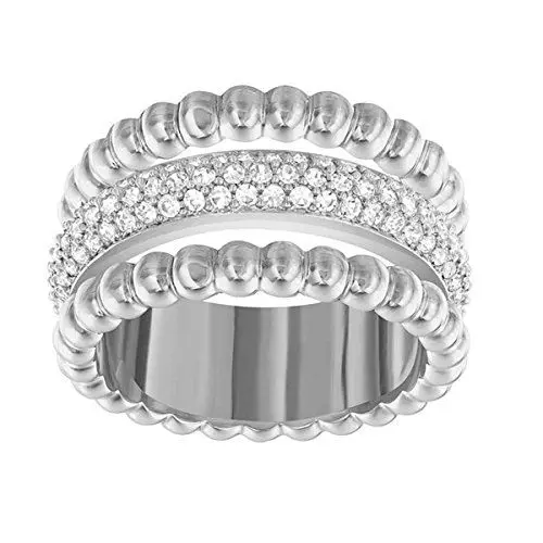 Produktbild: Swarovski Damen-Stapelring rhodiniert Glas transparent Gr. 55 (17.5) - 5123874