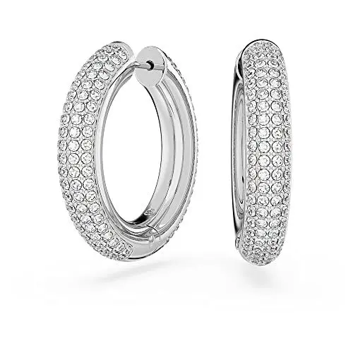 Produktbild: Swarovski Dextera Kreolen, Rhodinierte Ohrringe mit Strahlenden Swarovski Kristallen