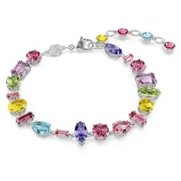 Produktbild: Swarovski Gema Armband, Rhodiniertes Damenarmband mit Bunten und Strahlenden Swarovski Kristallen