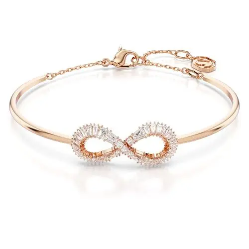 Produktbild: Swarovski Hyperbola Armreif, Rosé Vergoldeter Damenarmreif mit Unendlichkeitssymbol und Strahlenden Klaren Swarovski Kristallen