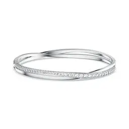 Produktbild: Swarovski Twist Armreif, Weiss, Rhodiniert