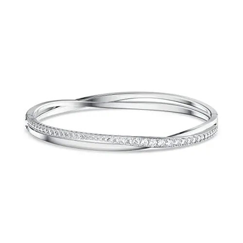 Produktbild: Swarovski Twist Armreif, Weiss, Rhodiniert