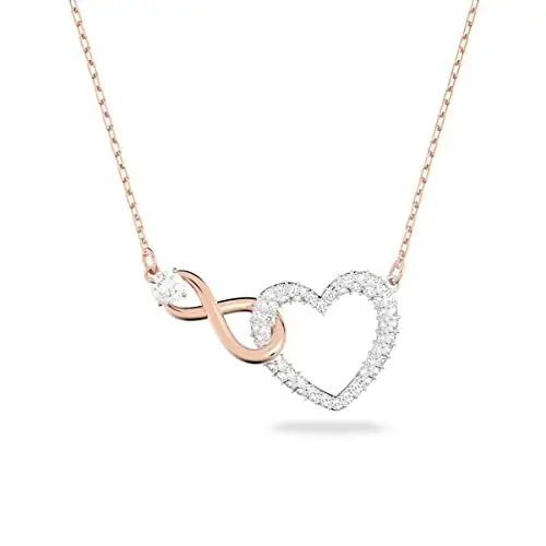 Produktbild: Swarovski Infinity Halskette, Unendlichzeichen und Herz, Weiss, Metallmix