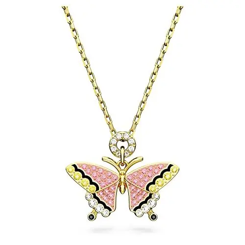 Produktbild: Swarovski Idyllia Anhänger, Vergoldete Damenhalskette mit Schmetterlingsanhänger und Strahlenden Swarovski Kristallen