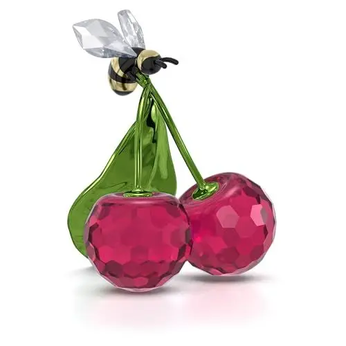Produktbild: Swarovski Idyllia Biene und Kirsche, Verspiele Kristallfigur mit Mehrfarbigen, Strahlenden Swarovski Kristallen