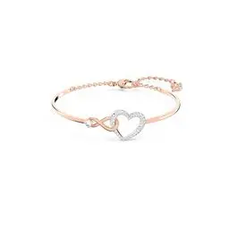 Produktbild: Swarovski Hyperbola Armreif, Unendlichzeichen und Herz, Weiss, Metallmix