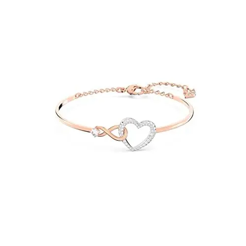Produktbild: Swarovski Hyperbola Armreif, Unendlichzeichen und Herz, Weiss, Metallmix