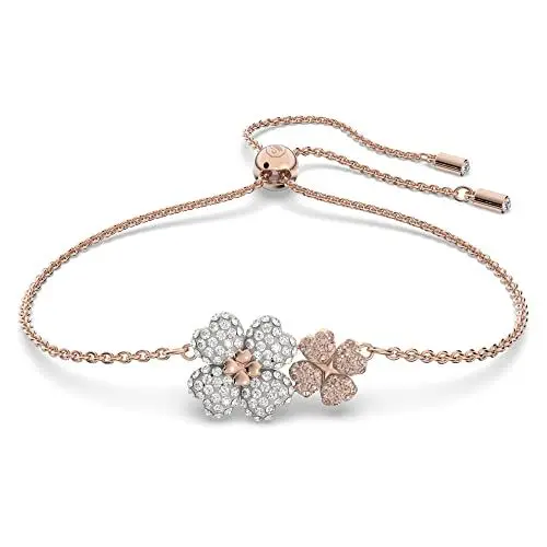 Produktbild: Swarovski Latisha Armband, Rhodiniertes Damenarmband mit Edlen Blumen-Motiven und Strahlenden Swarovski Kristallen