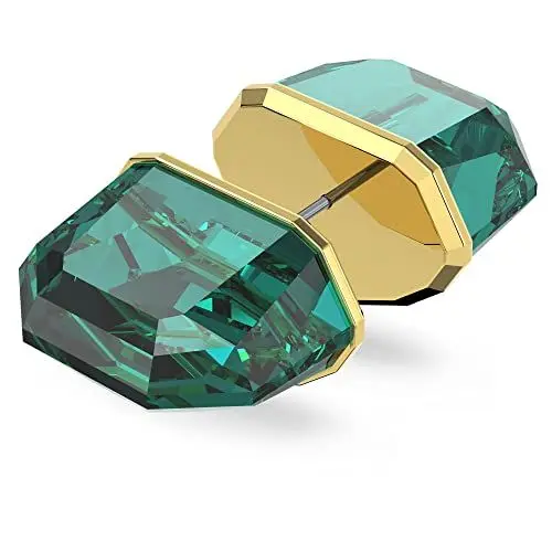 Produktbild: Swarovski Lucent Ohrstecker, Einzelner, vergoldeter Ohrring mit Grünem Swarovski Kristall