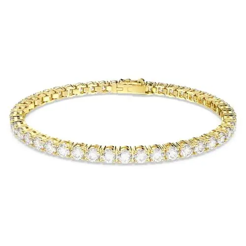 Produktbild: Swarovski Matrix Tennis, Rundschliff, Weiß, Goldlegierungsschicht