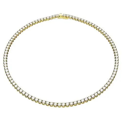 Produktbild: Swarovski Matrix Tennis Halskette, Rundschliff, Weiß, Goldlegierungsschicht