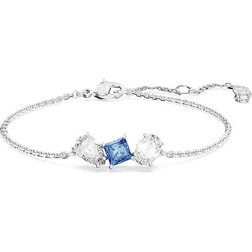 Produktbild: Swarovski Mesmera Armband, Rhodiniertes Damenarmband mit Blauen und Weißen Swarovski Kristallen