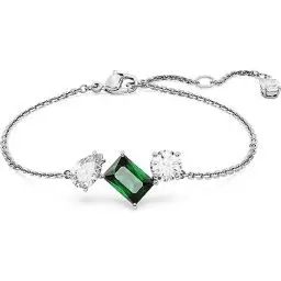 Produktbild: Swarovski Mesmera Armband, Rhodiniertes Damenarmband mit Grünem Element und Strahlenden Swarovski Kristallen