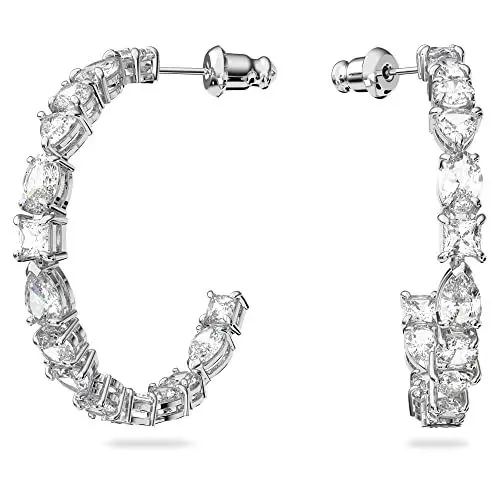 Produktbild: Swarovski Mesmera Drop-Ohrhänger, Weiße und Rhodinierte Ohrringe mit Strahlenden Swarovski Kristallen