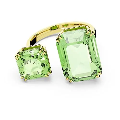 Produktbild: Swarovski Millenia Cocktail Ring, Vergoldeter Damenschmuck mit Schimmernden Grünen Swarovski Kristallen