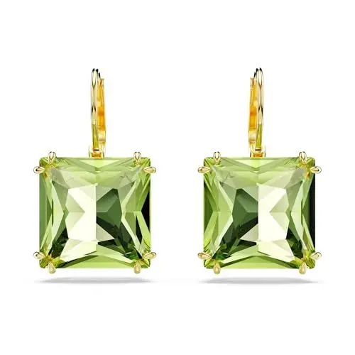 Produktbild: Swarovski Millenia Drop-Ohrhänger, Kissenschliff, Grün, Goldlegierungsschicht