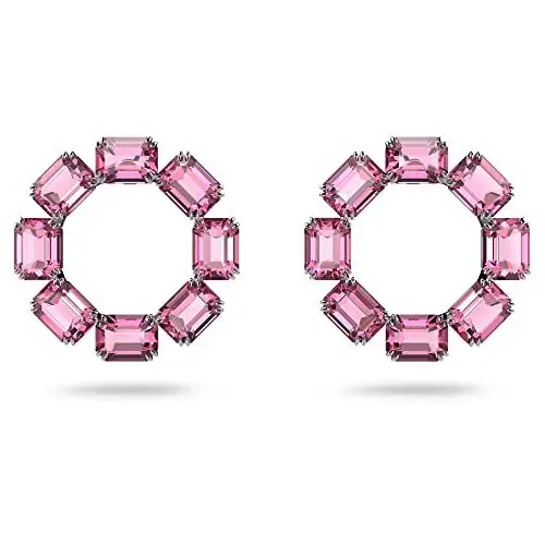 Produktbild: Swarovski Millenia Kreolen, Rhodinierte Ohrringe mit Strahlenden Rosé Swarovski Kristallen