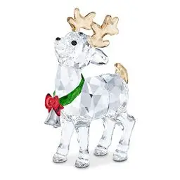 Produktbild: Swarovski Santas Rentier, Weihnachtliche Dekoration mit Klaren, Roten und Grünen Swarovski Kristallen