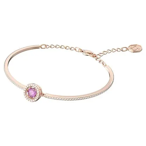Produktbild: Swarovski Sparkling Dance Armreif, Rosé Vergoldeter Damenarmreif mit Violettem Element und Strahlenden Swarovski Kristallen