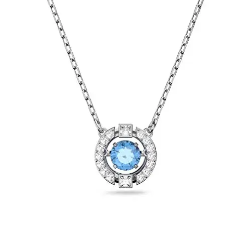 Produktbild: Swarovski Una Halskette, Rund, Blau, Rhodiniert