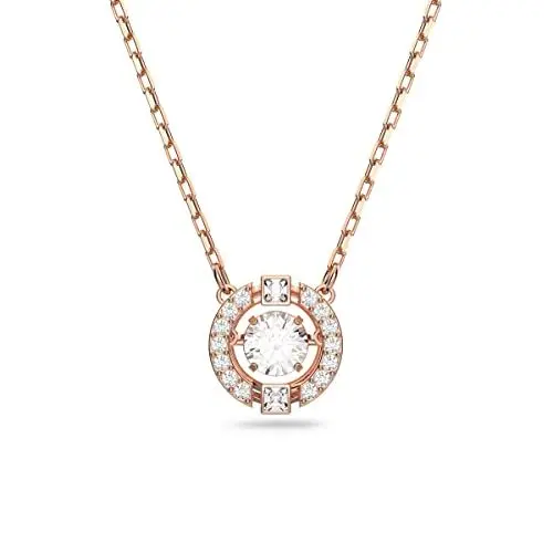 Produktbild: Swarovski Una Halskette, Rund, Weiss, Roségold-Legierungsschicht