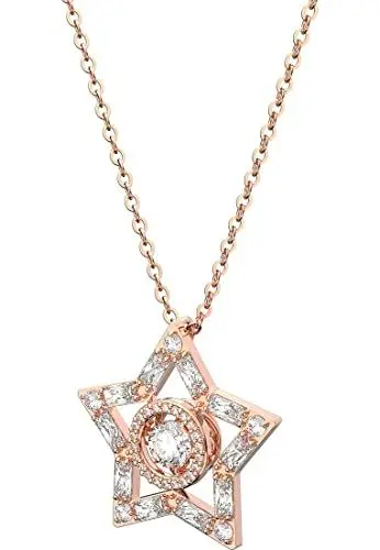 Produktbild: Swarovski Stella Halskette Rosegold für Damen mit Stern Anhänger mit Weißen Zirkonia Kristallen, 5617766