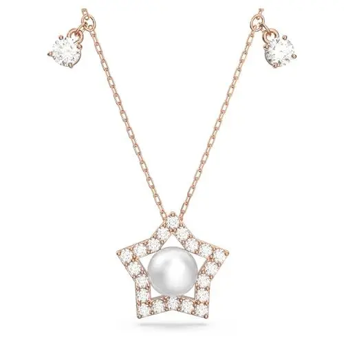 Produktbild: Swarovski Stella Halskette Rosegold für Damen mit Stern Anhänger mit Weißen Zirkonia Kristallen, 5645382
