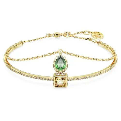 Produktbild: Swarovski Stilla Armreif, Vergoldetes Damenarmband mit Filigraner Kette und Strahlenden Swarovski Kristallen