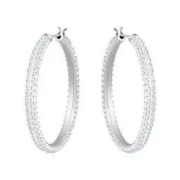 Produktbild: Swarovski Dextera Kreolen, Weiss, Rhodiniert