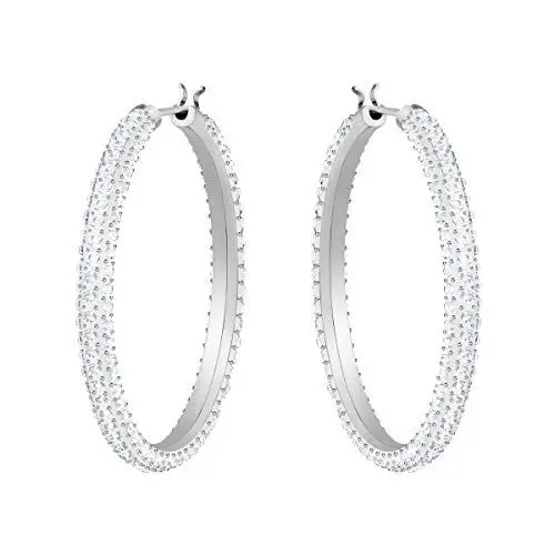 Produktbild: Swarovski Dextera Kreolen, Weiss, Rhodiniert