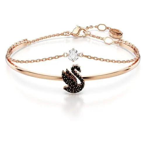 Produktbild: Swarovski Swan Armreif, Rosé Vergoldeter Damenarmreif mit Schwan-Motiv und Strahlenden Swarovski Kristallen