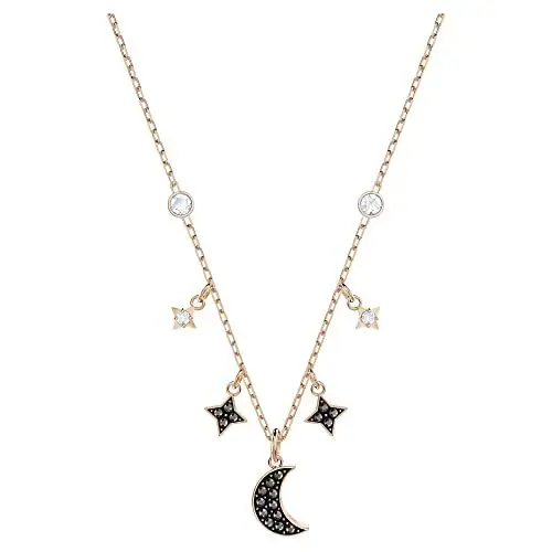Produktbild: Swarovski Symbolic Halskette, Mond und Stern, Schwarz, Roségold-Legierungsschicht