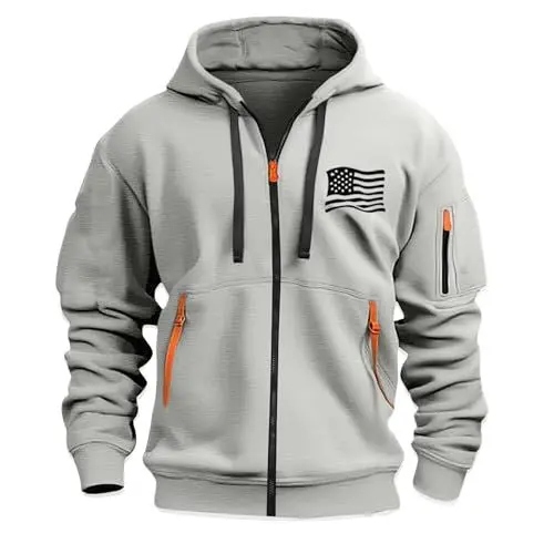 Produktbild: Sweatjacke Herren Ugly Christmas Sweater Hoodie Trachtenjacke Herren Pullover & Strickjacken Für Herren Sweatjacke Herren Strickjacke Herren Schwarzer Pullover Herren Hoodie Herren(#D Light Gray,L)