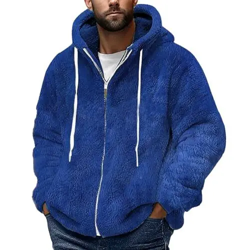 Produktbild: sweatjacke herrenFleecejacke Herren Jacke Herren Kapuzenjacke Warm Fleece Winterjacke Softshelljacke Einfarbiger übergangsjacke Winter Trainingsjacke Bequem Fit Sweatjackepullover & strickjacken für