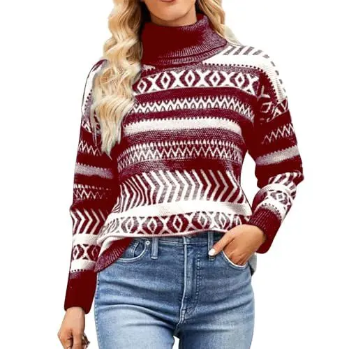 Produktbild: Sweatshirt Damen Longshirt Damen Große Größen 100% Merinowolle Strickpullover Women Strickpullover Damen Kragen Strickpullover Damen Grau Coole Pullover Mädchen Kaschmir Cashmere Zopfpullover Damen