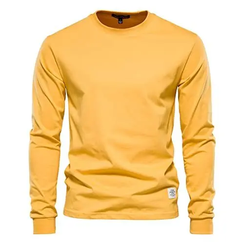 Produktbild: Sweatshirt Herren, Herren Funktionsshirt Langarm T-Shirts, Sportliches Und Atmungsaktives Langarmshirt, Einfarbig Schnell Trocknendes Sportshirt FüR MäNner Sweatshirt Gelb XXL
