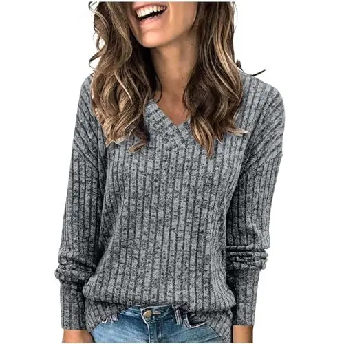 Produktbild: Sweatshirts Für Damen Langarmshirt Damen Baumwolle 100% Merinowolle Strickpullover Pulli Wickelpullover Damen Strickpullover Pullover Leoprint Damen Kaschmir Cashmere Kurze Strickjacke Damen Beige
